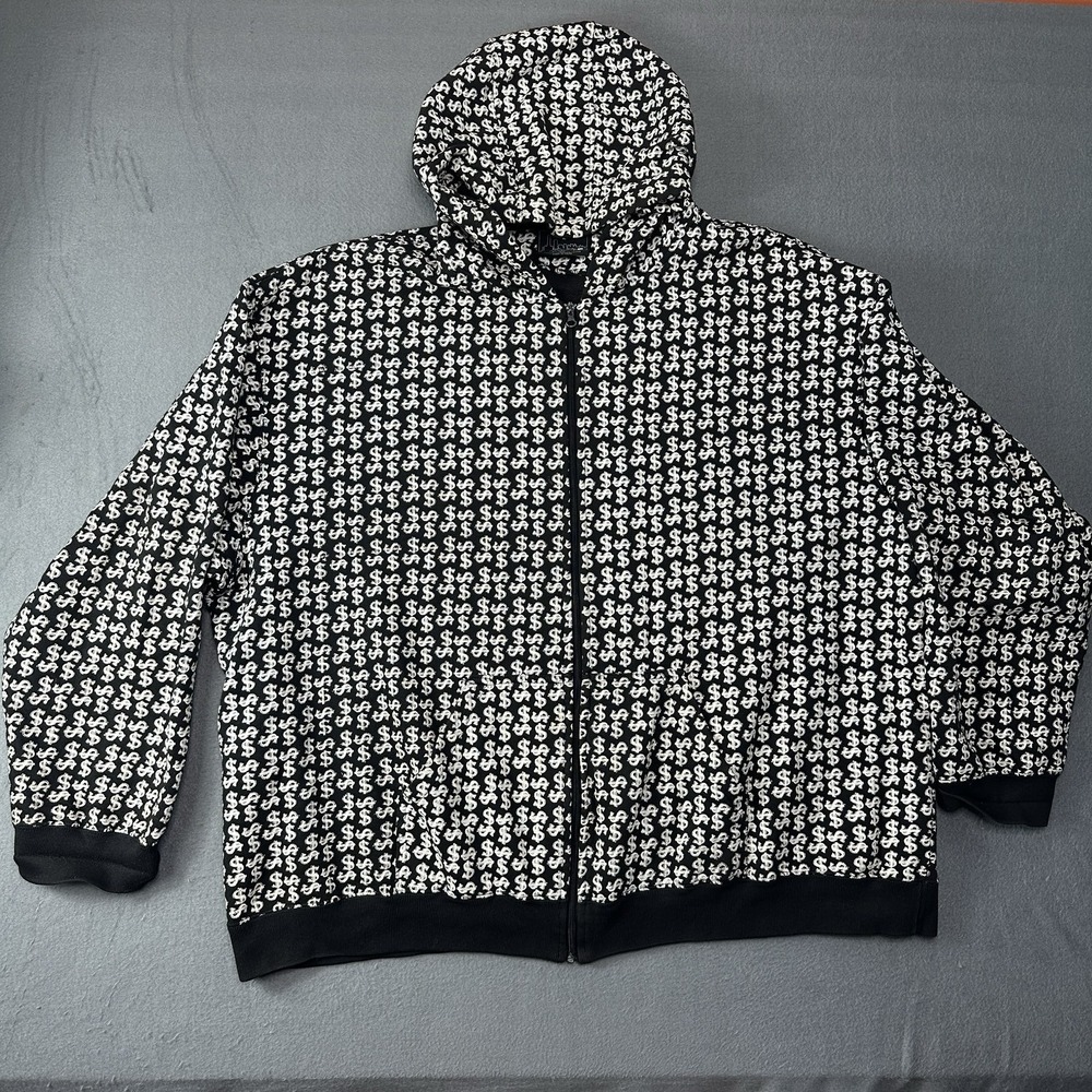 Vintage J Dempsey Hoodie Mens 5XL Money Jesse Pinkman AOP Jacket Y2K Dollar Sign